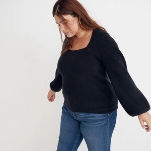 NWT Madewell Melwood Square-Neck Pullover Black Sweater size 4X plus size
